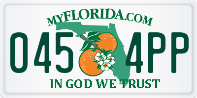 FL license plate 0454PP