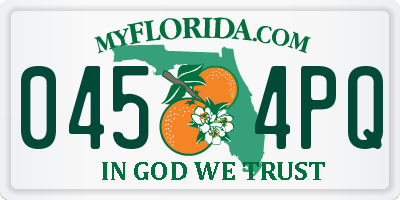 FL license plate 0454PQ