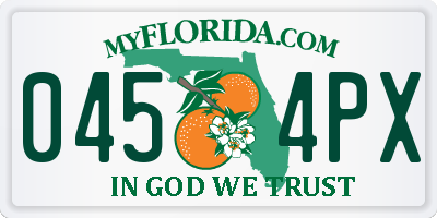 FL license plate 0454PX