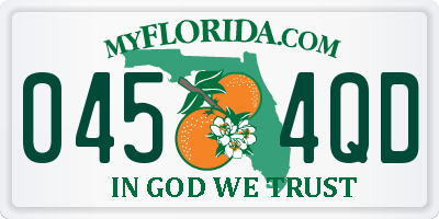 FL license plate 0454QD