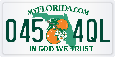FL license plate 0454QL