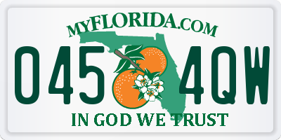 FL license plate 0454QW