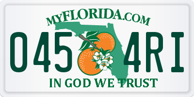 FL license plate 0454RI