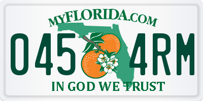 FL license plate 0454RM