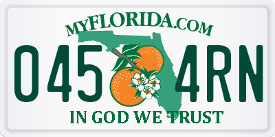 FL license plate 0454RN