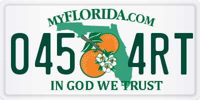 FL license plate 0454RT