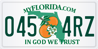 FL license plate 0454RZ
