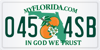 FL license plate 0454SB