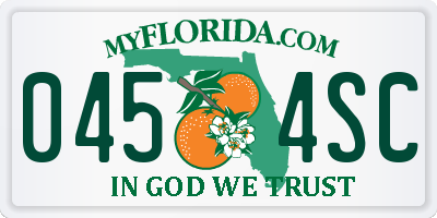 FL license plate 0454SC