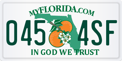 FL license plate 0454SF