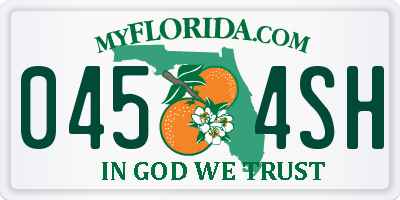 FL license plate 0454SH