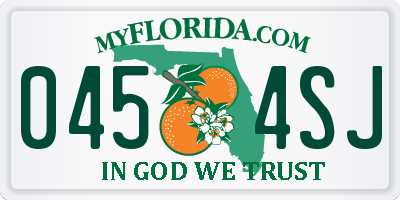 FL license plate 0454SJ