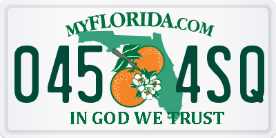 FL license plate 0454SQ