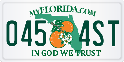 FL license plate 0454ST