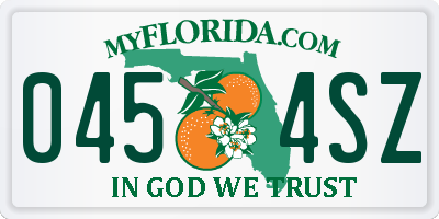 FL license plate 0454SZ