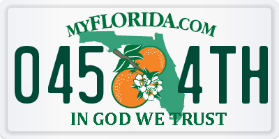 FL license plate 0454TH