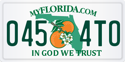FL license plate 0454TO