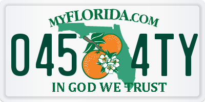 FL license plate 0454TY