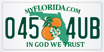 FL license plate 0454UB