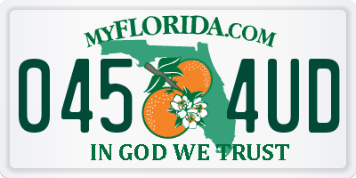FL license plate 0454UD