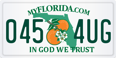 FL license plate 0454UG