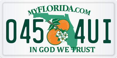 FL license plate 0454UI