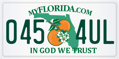 FL license plate 0454UL
