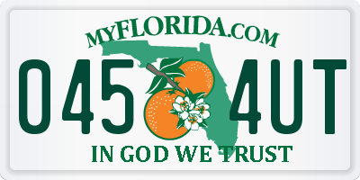 FL license plate 0454UT