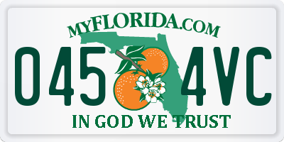 FL license plate 0454VC