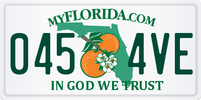 FL license plate 0454VE
