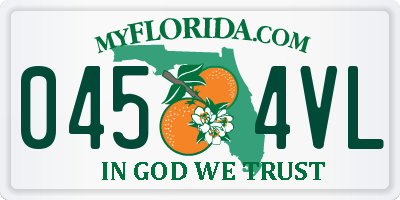 FL license plate 0454VL