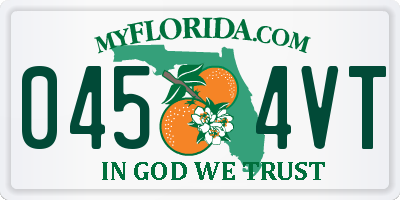 FL license plate 0454VT