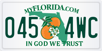 FL license plate 0454WC
