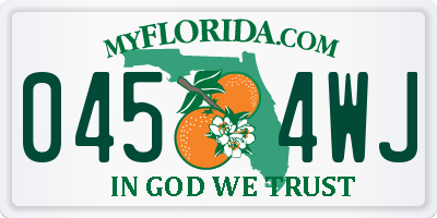 FL license plate 0454WJ