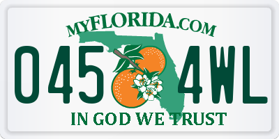FL license plate 0454WL