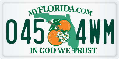 FL license plate 0454WM