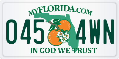 FL license plate 0454WN