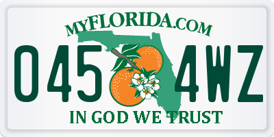 FL license plate 0454WZ