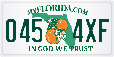 FL license plate 0454XF