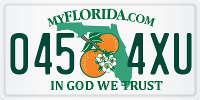 FL license plate 0454XU