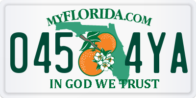 FL license plate 0454YA