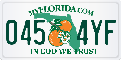 FL license plate 0454YF