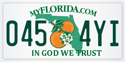 FL license plate 0454YI