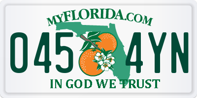 FL license plate 0454YN