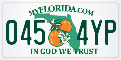 FL license plate 0454YP