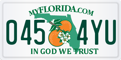 FL license plate 0454YU
