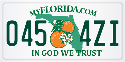 FL license plate 0454ZI