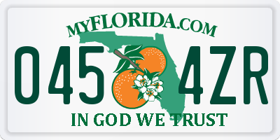 FL license plate 0454ZR