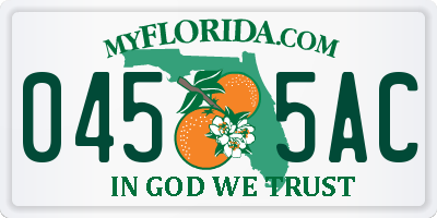 FL license plate 0455AC