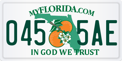 FL license plate 0455AE